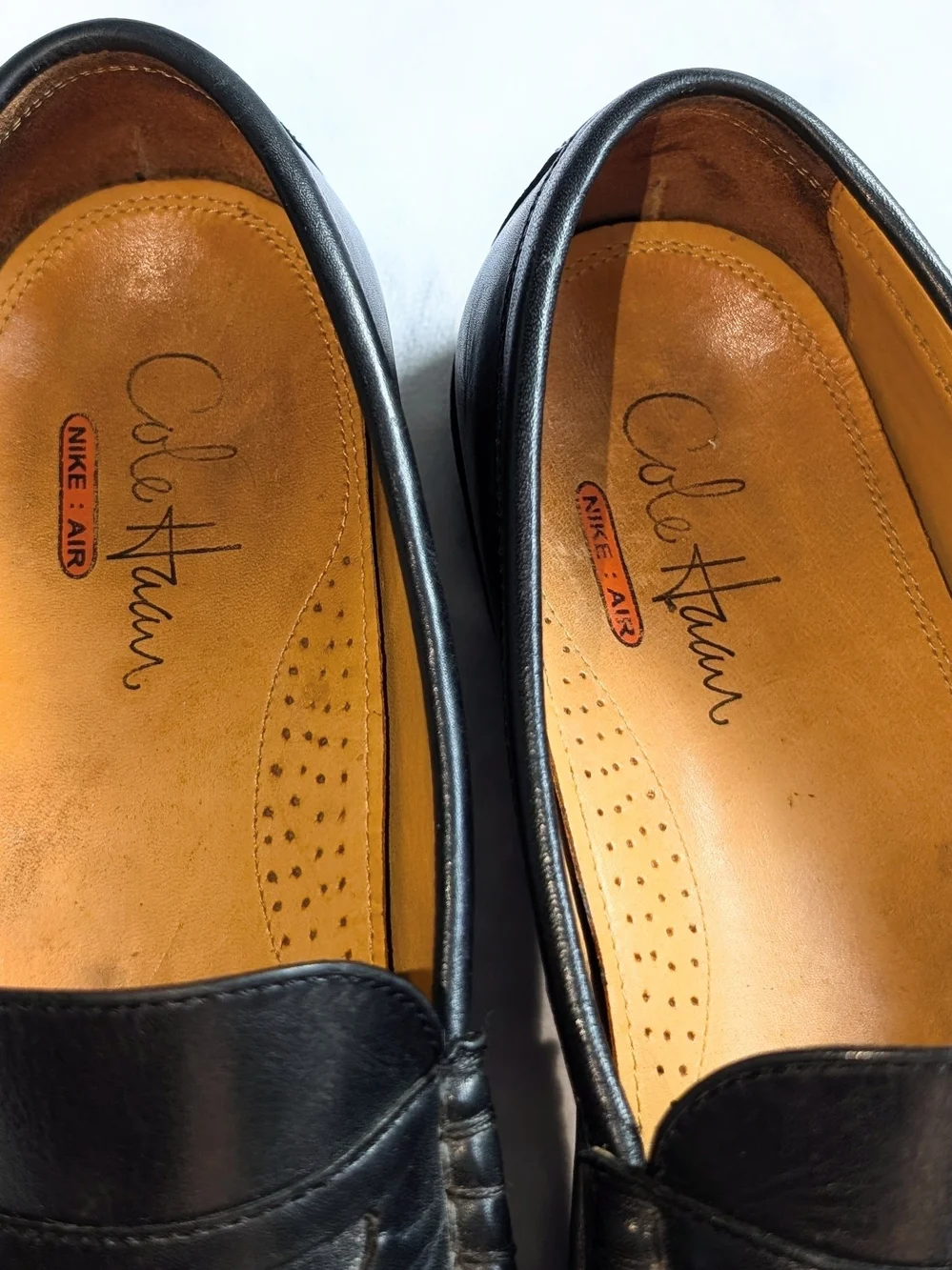 Mens Cole Haan  10.5 Slip On Driving Loafers Black Leather CO7917 - Picture 8 of 10